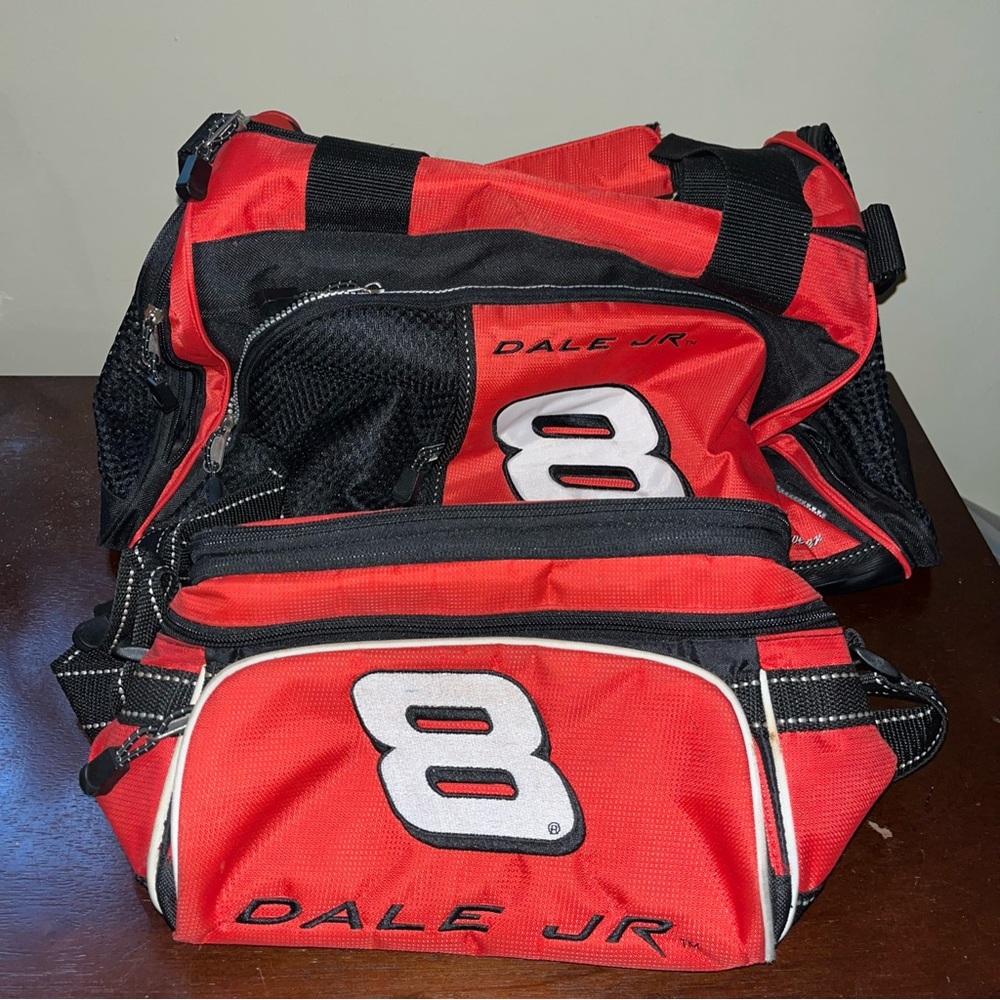 NASCAR # 8 Dale Earnhardt Jr. Duffle Bag Multi Pocket Sport & Lunch Box